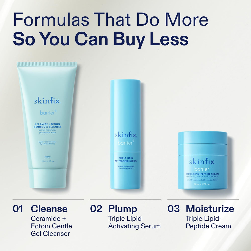 Skinfix ceramide + ectoin gel cleanser mini ingredients closeup barrier-supporting components.