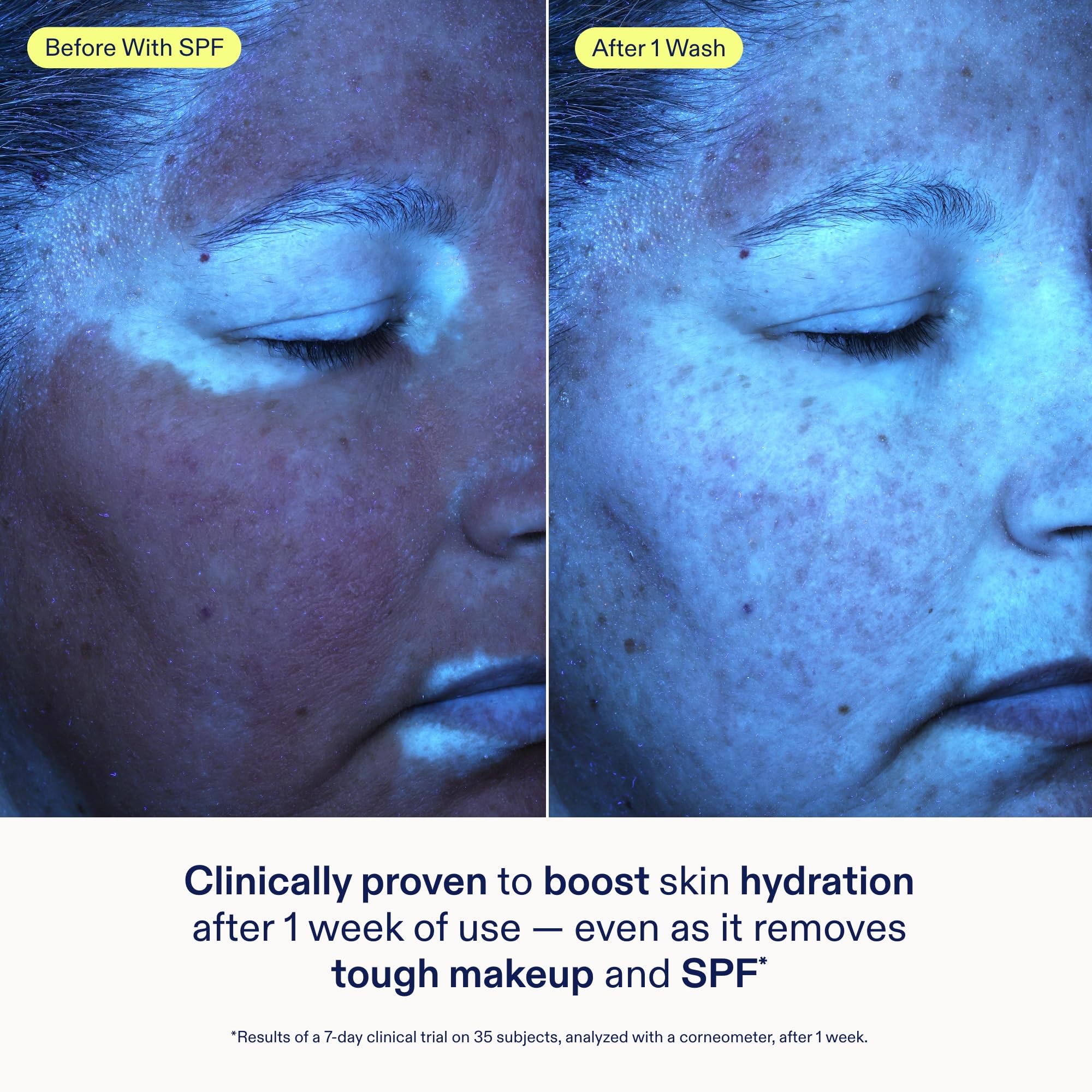 Skinfix ceramide + ectoin gel cleanser mini label closeup highlighting fragrance-free formula.
