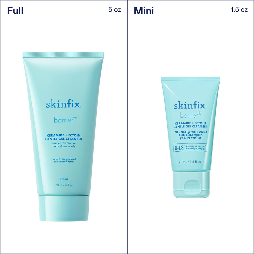 Skinfix ceramide + ectoin gel cleanser mini skin-care routine shot for travel-friendly cleanse.