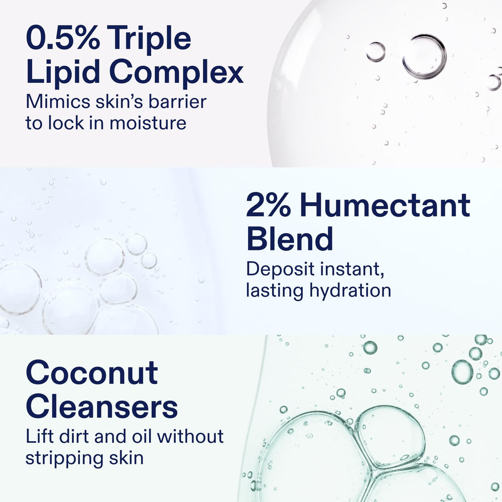 Skinfix ceramide + ectoin gel cleanser mini routine shot shows daily cleansing benefit.