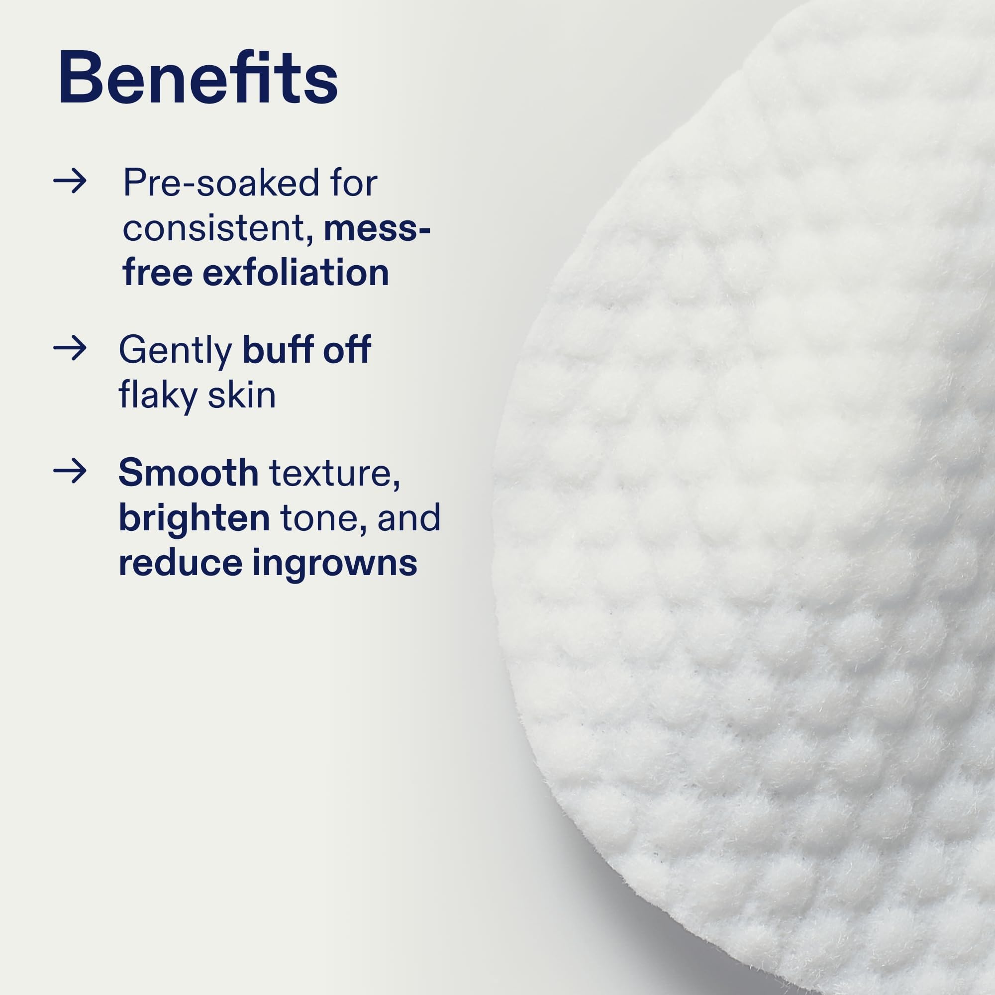 Skinfix exfoliating pads being swept across skin for safe exfoliation.