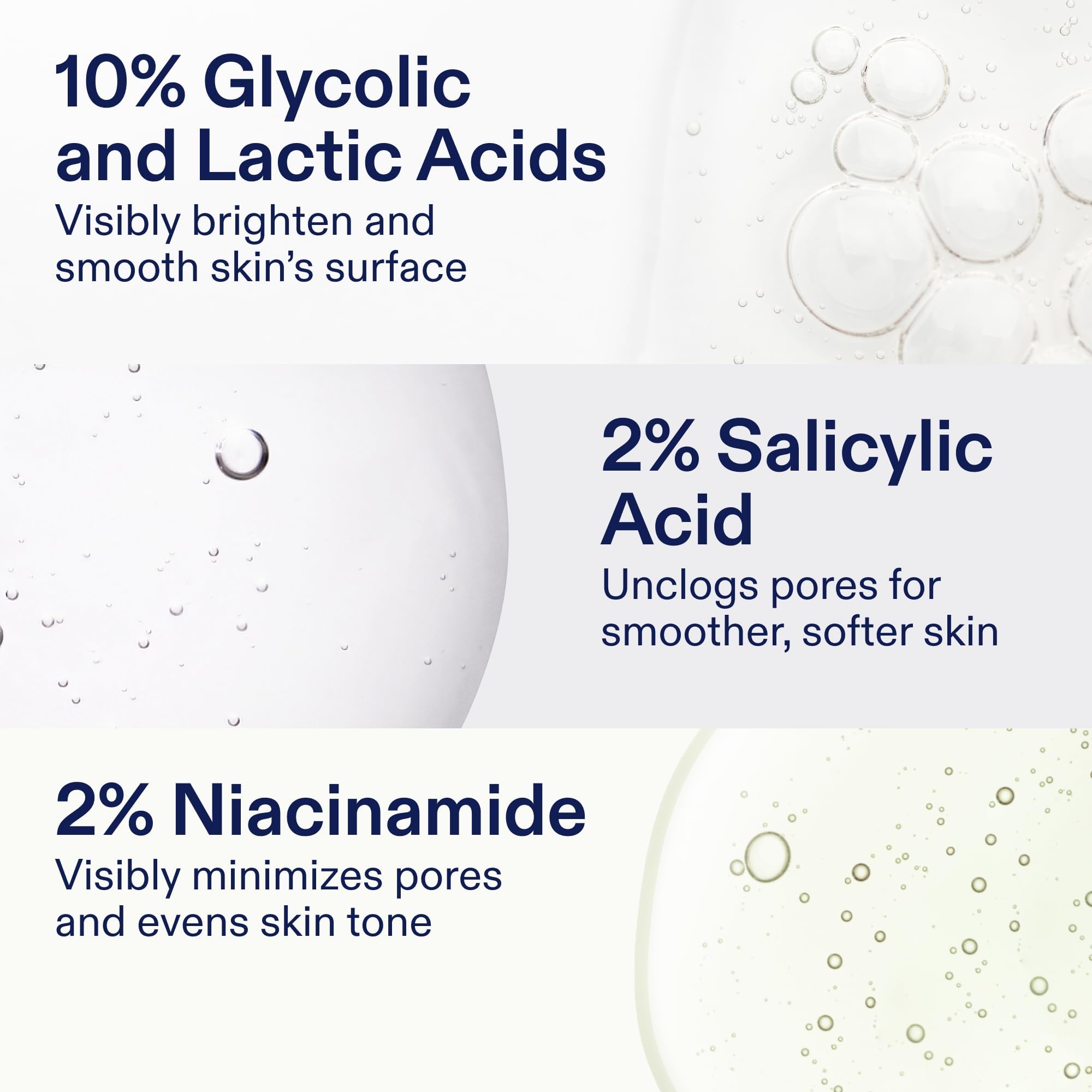 Skinfix exfoliating pads label highlights glycolic and lactic acids for resurfacing.