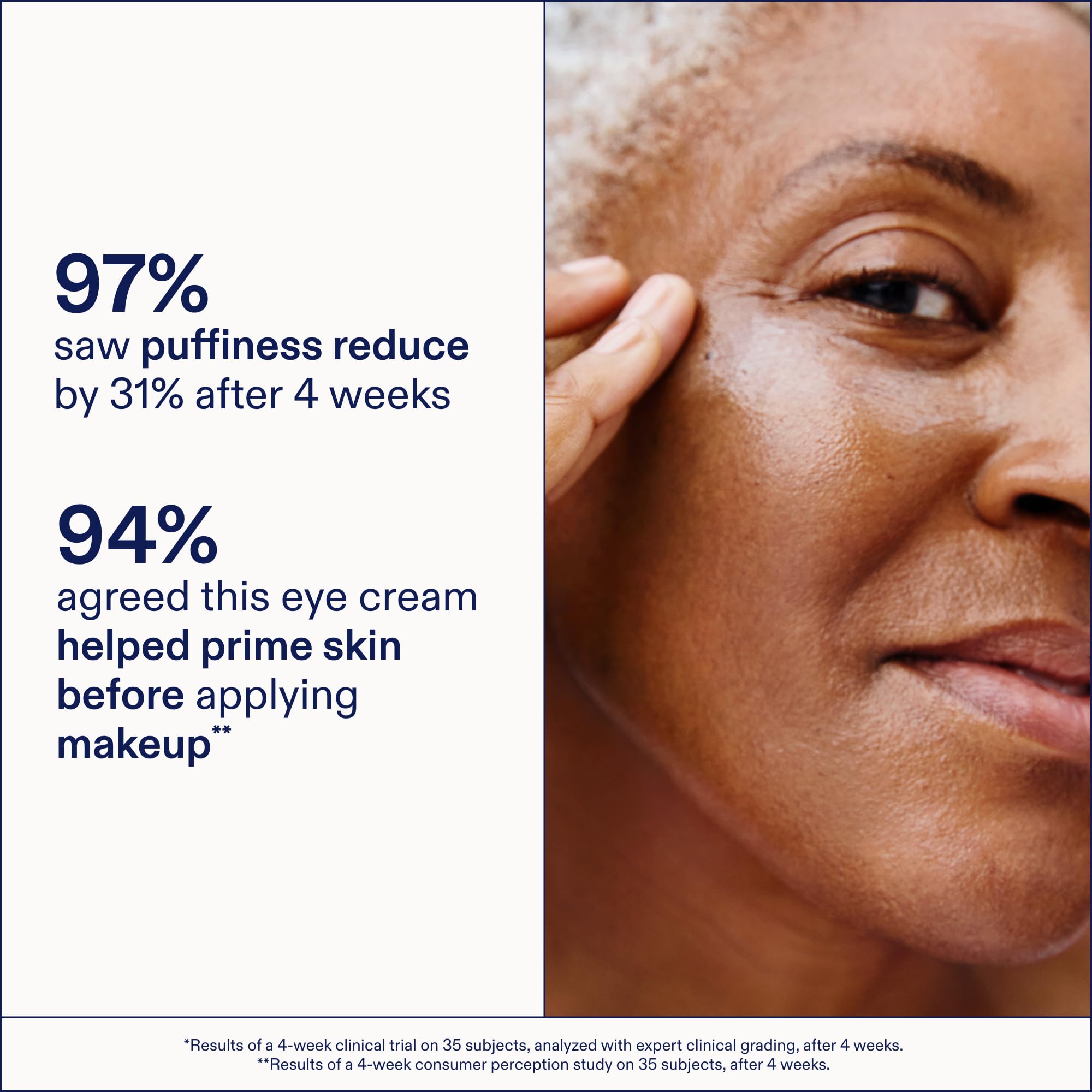Skinfix application under-eye shows gentle tapping and cooling sensation.