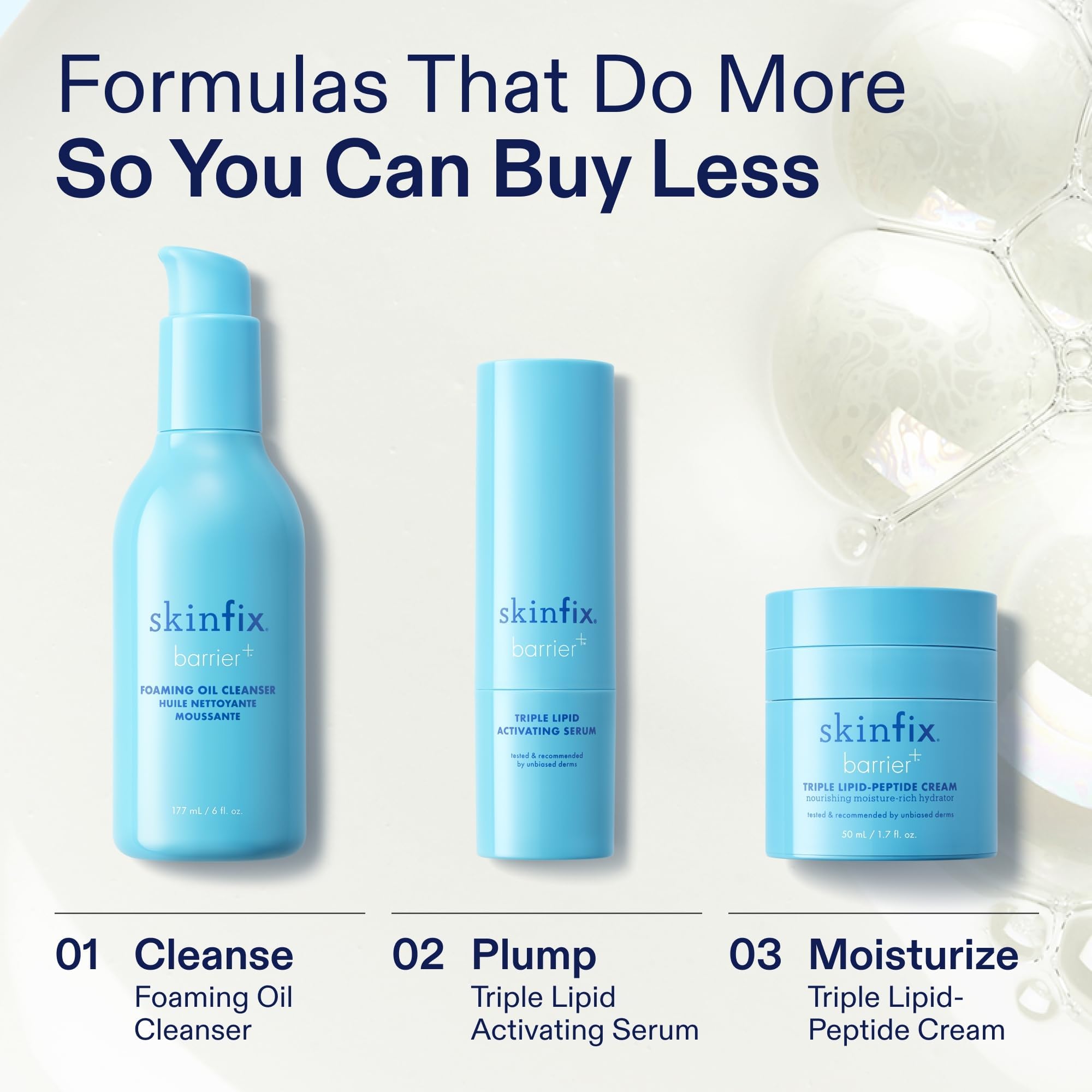 Skinfix foaming oil cleanser fragrance-free label signals sensitive-skin safety.