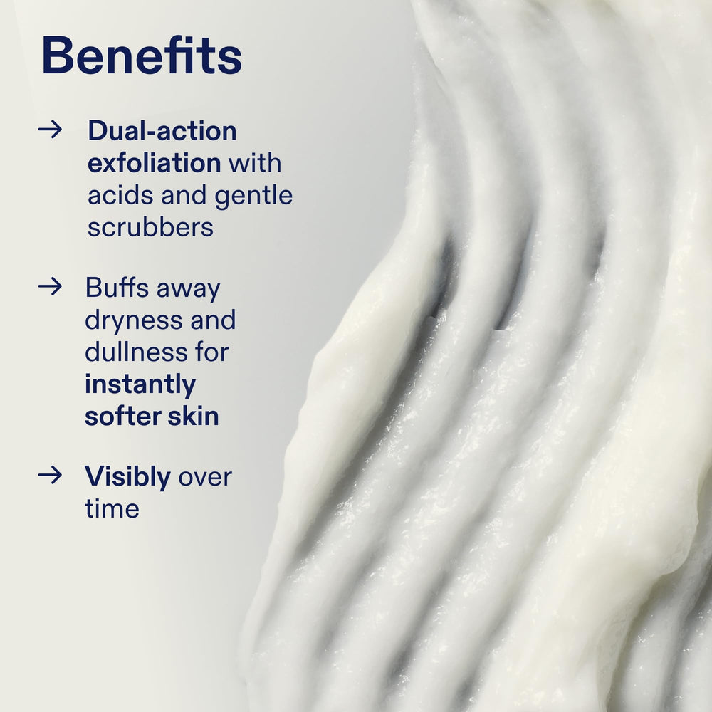 Skinfix Glycolic Renewing Scrub hands applying to dry skin demonstrates deep-contact exfoliation