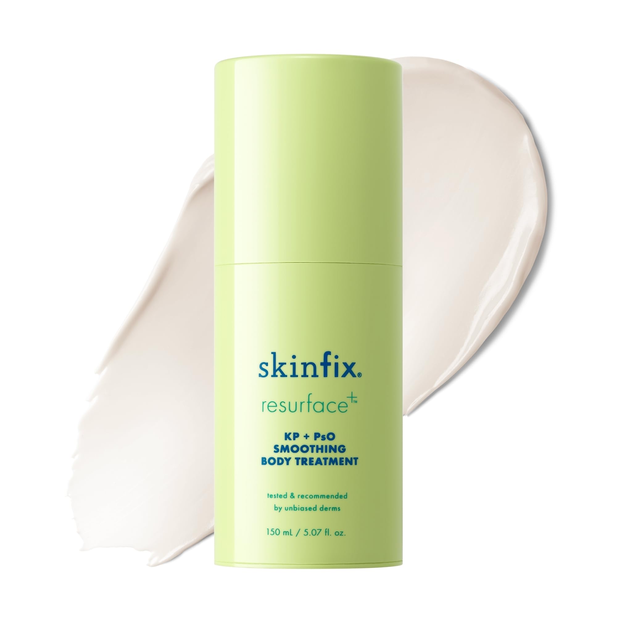 Skinfix KP+PsO smoothing body cream bottle shows barrier-restorative formula for smoother skin.