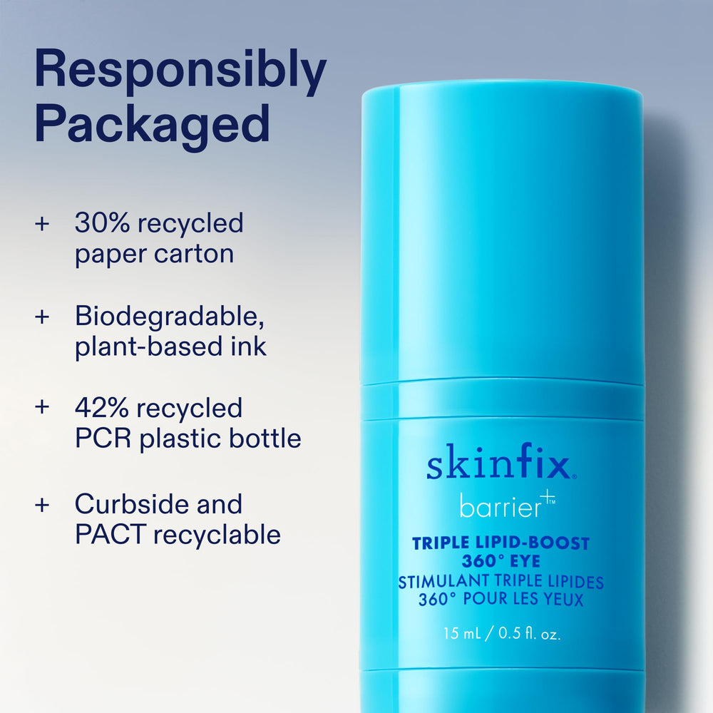 Skinfix Triple Lipid-Boost 360 Eye vegan cruelty-free seal reinforces ethical skincare.