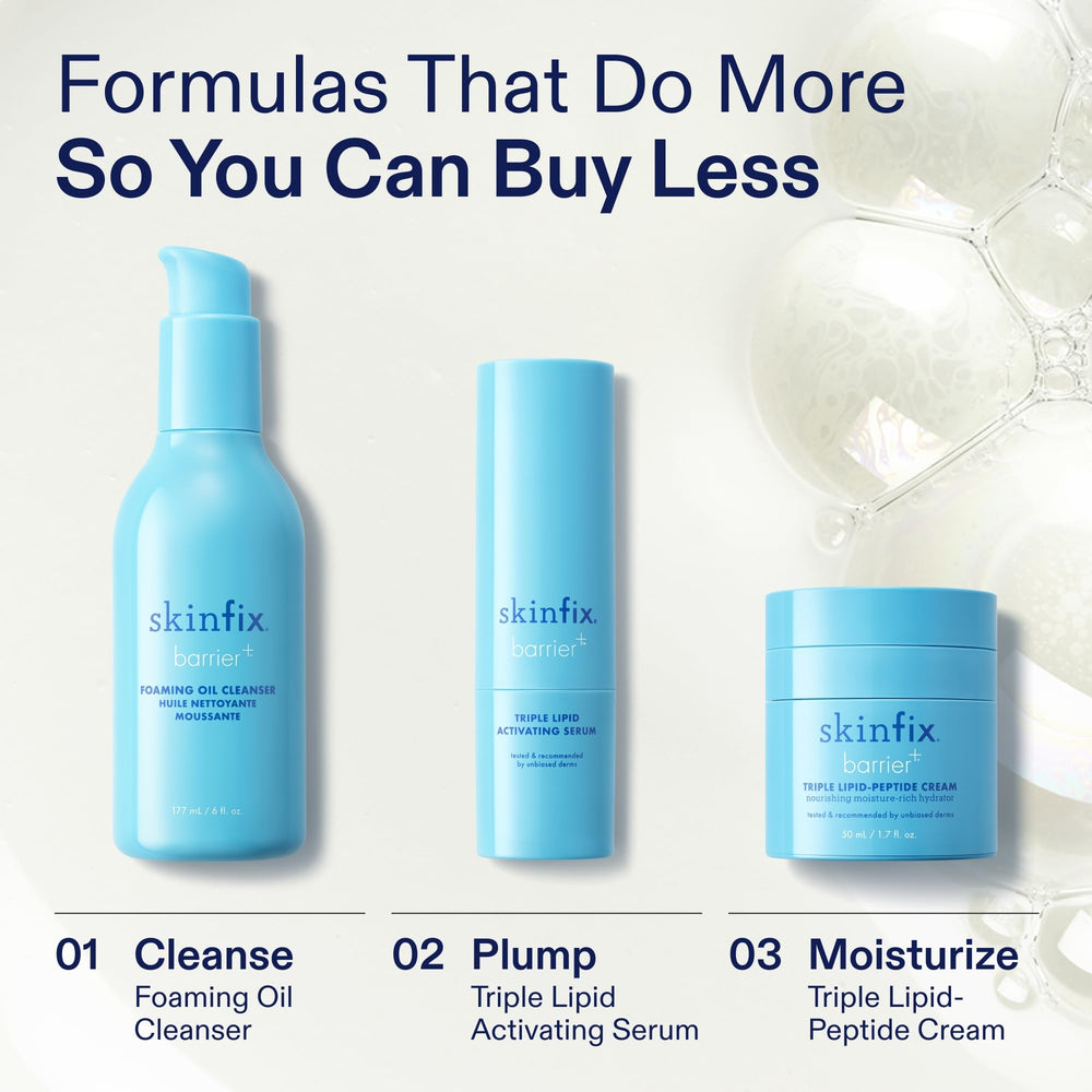Skinfix evening routine shot emphasizes pairing with actives like retinoids