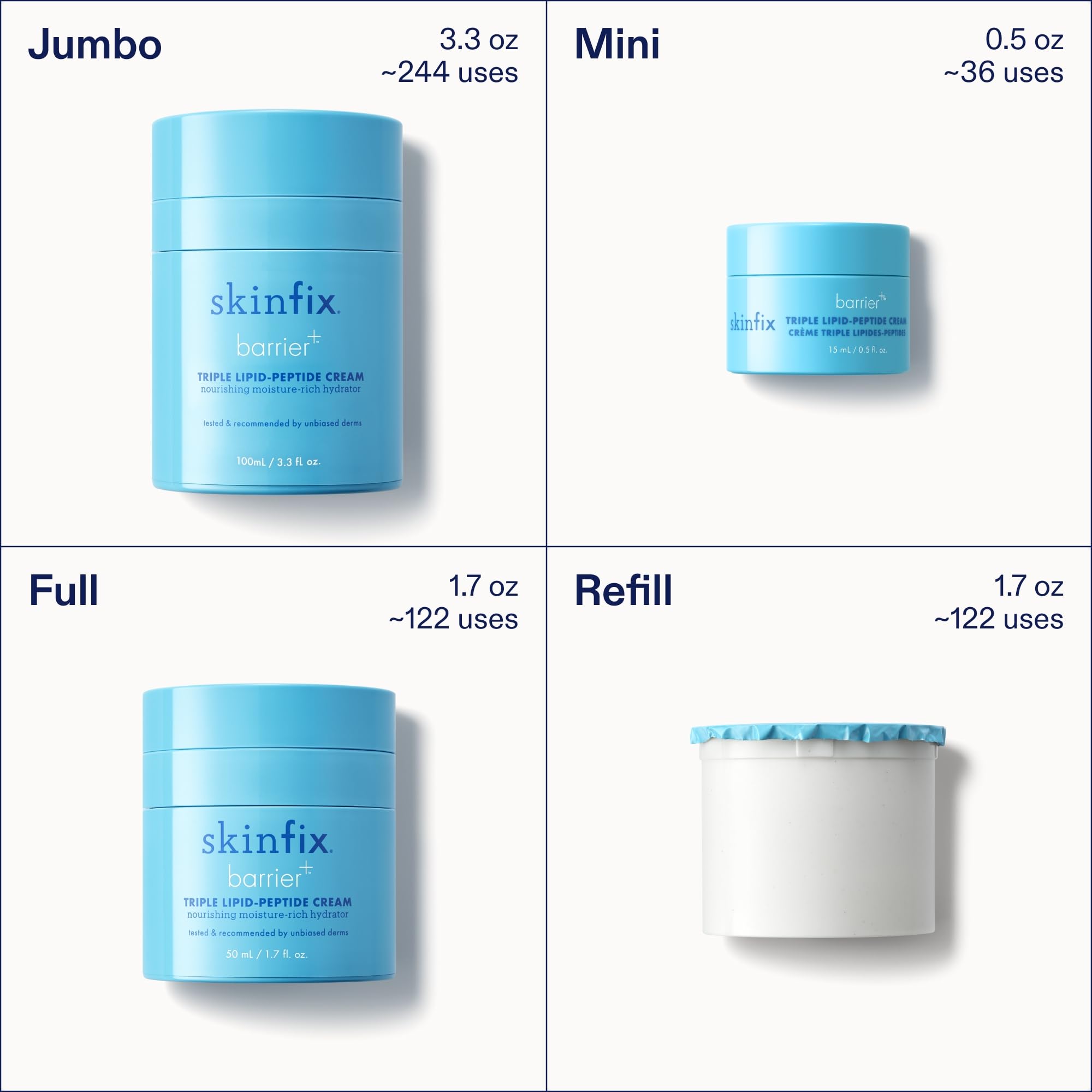 Skinfix refill packaging emphasizes vegan, cruelty-free, fragrance-free credentials