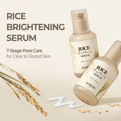 SKINFOOD 1957 Rice Serum pump-application closeup demonstrates smooth, fast-absorbing texture