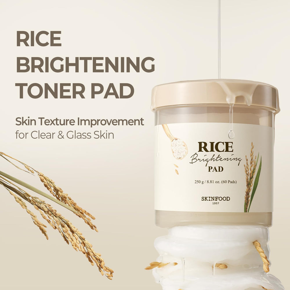 SKINFOOD 1957 Rice Toner Pad milky-essence closeup balanced texture