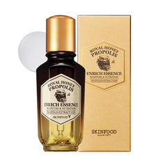 SKINFOOD 1957 Royal Honey Propolis Enrich Essence bottle close-up for radiant moisture