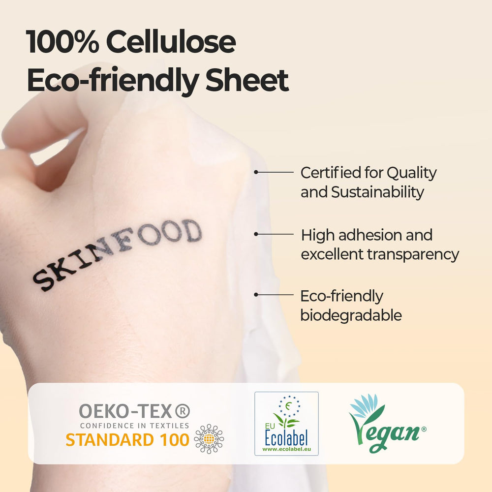 SKINFOOD carrot-carotene daily mask 100pct cellulose sheet provides comfortable, secure fit