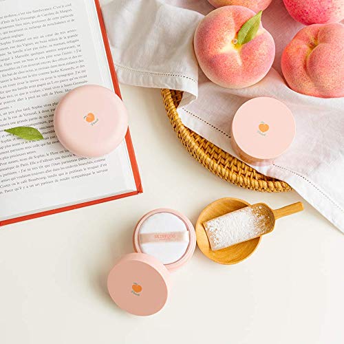 SKINFOOD Peach Cotton Powder packaging reflects Korean beauty heritage and quality.