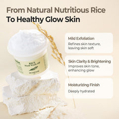 SKINFOOD Rice Mask Wash Off creamy consistency on skin demonstrates gentle exfoliation