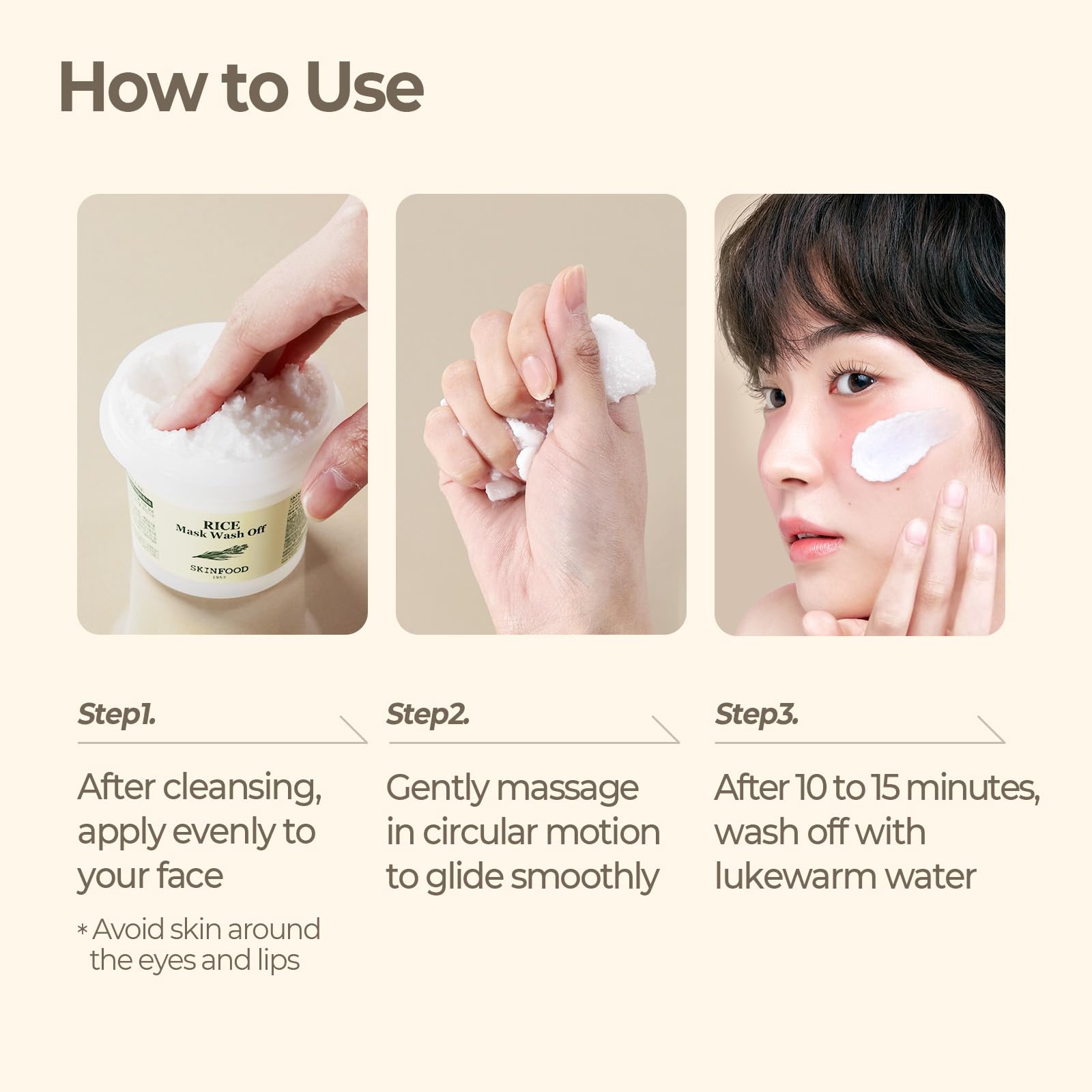 SKINFOOD Rice Mask Wash Off hydration seal on dry skin leaves softness