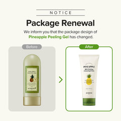 SKINFOOD 1957 Pineapple Peeling Gel swirl texture highlights natural AHA exfoliation.