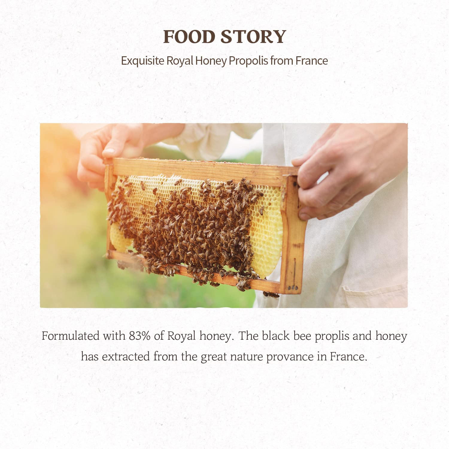 Flatlay packaging of SKINFOOD 1957 Royal Honey Propolis Enrich Barrier Cream for routine use