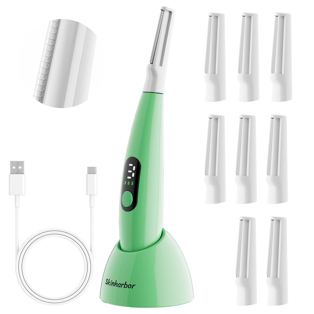 Skinharbor Sonic Dermaplane front view — a compact tool for quick exfoliation and peach fuzz removal.