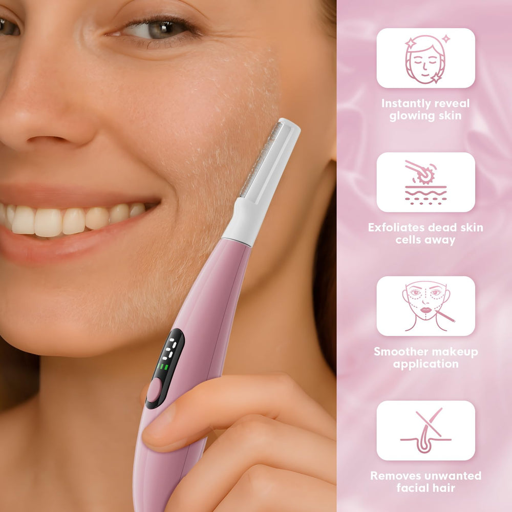 Skinharbor Sonic Dermaplane Razor device with charging cable for easy setup.