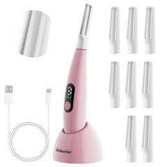 Skinharbor Sonic Dermaplane Razor face closeup showing smooth exfoliation for radiant skin.
