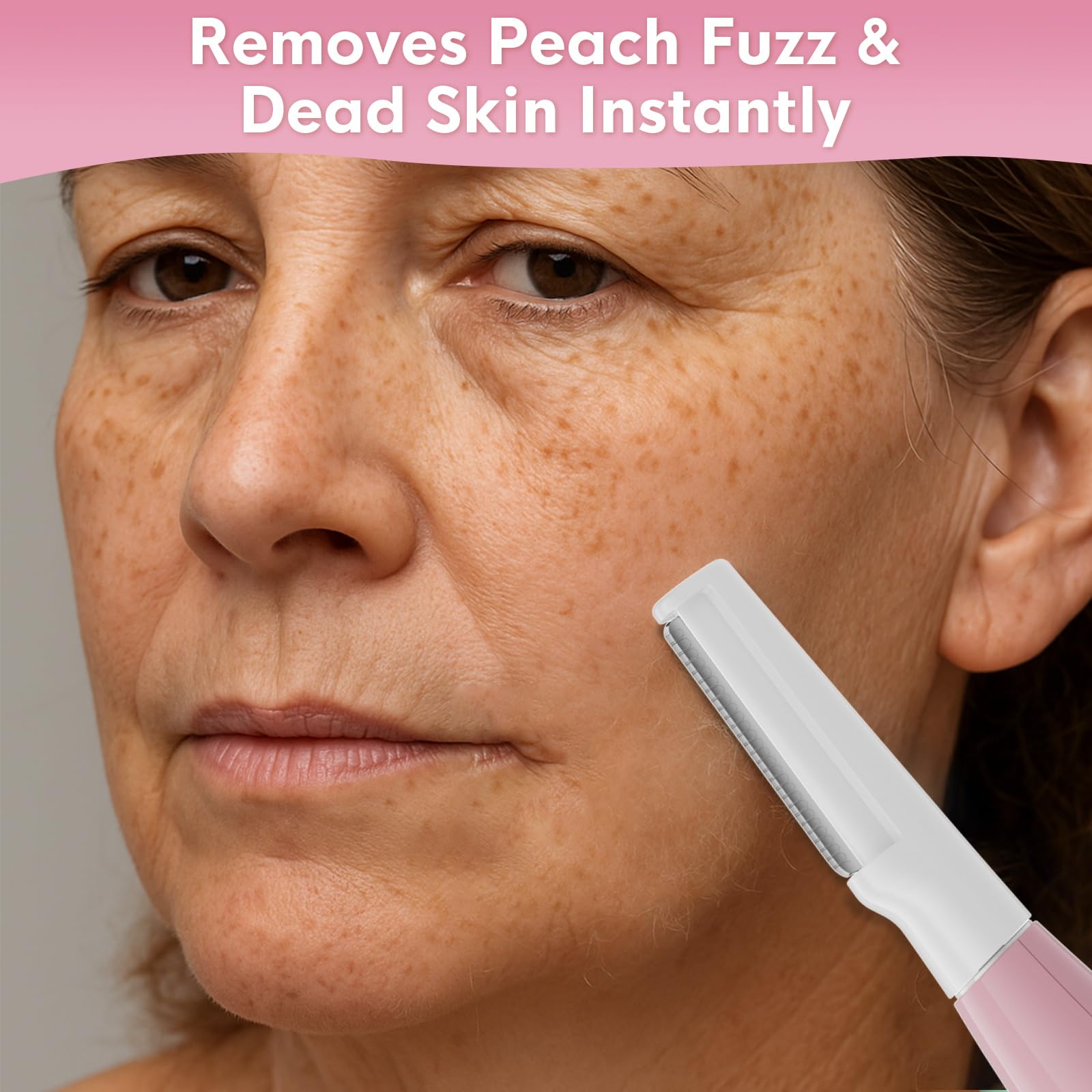 Skinharbor Sonic Dermaplane Razor peach fuzz removal for a feather-light complexion.