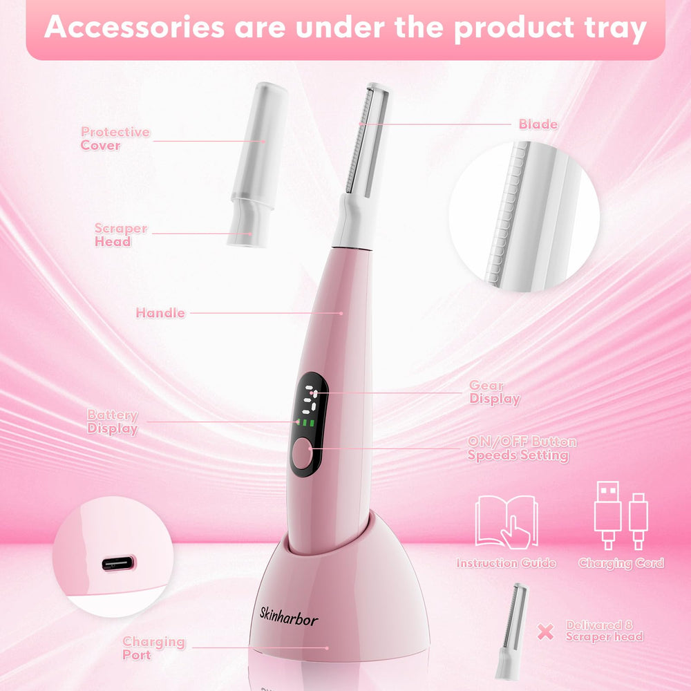 Skinharbor Sonic Dermaplane Razor travel-friendly compact with USB charging for anywhere use.