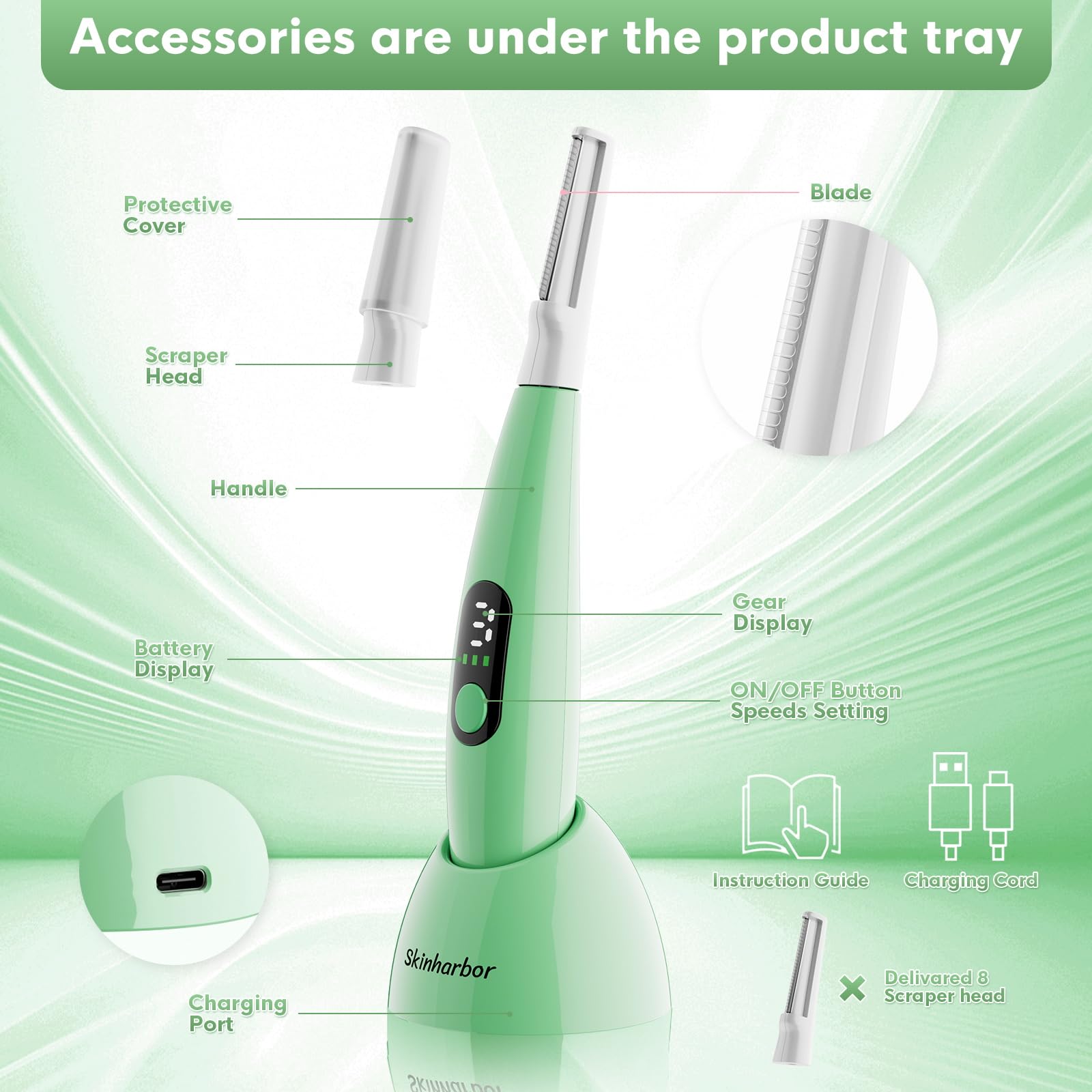 Skinharbor Sonic Dermaplane travel case — convenient travel-ready setup for on-the-go routines.