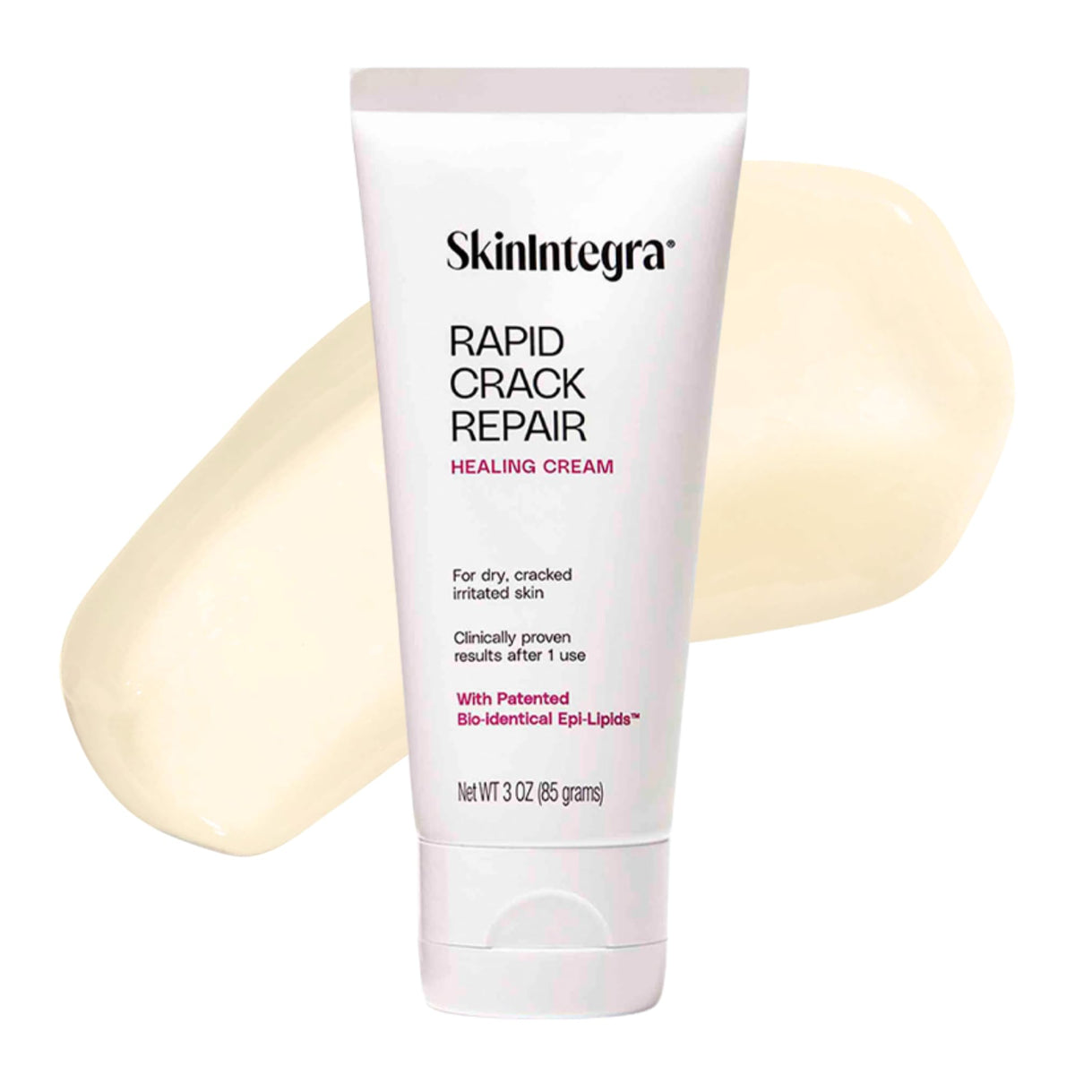 SkinIntegra Rapid Crack Repair bottle with pump delivers fast-absorbing relief for cracked heels.