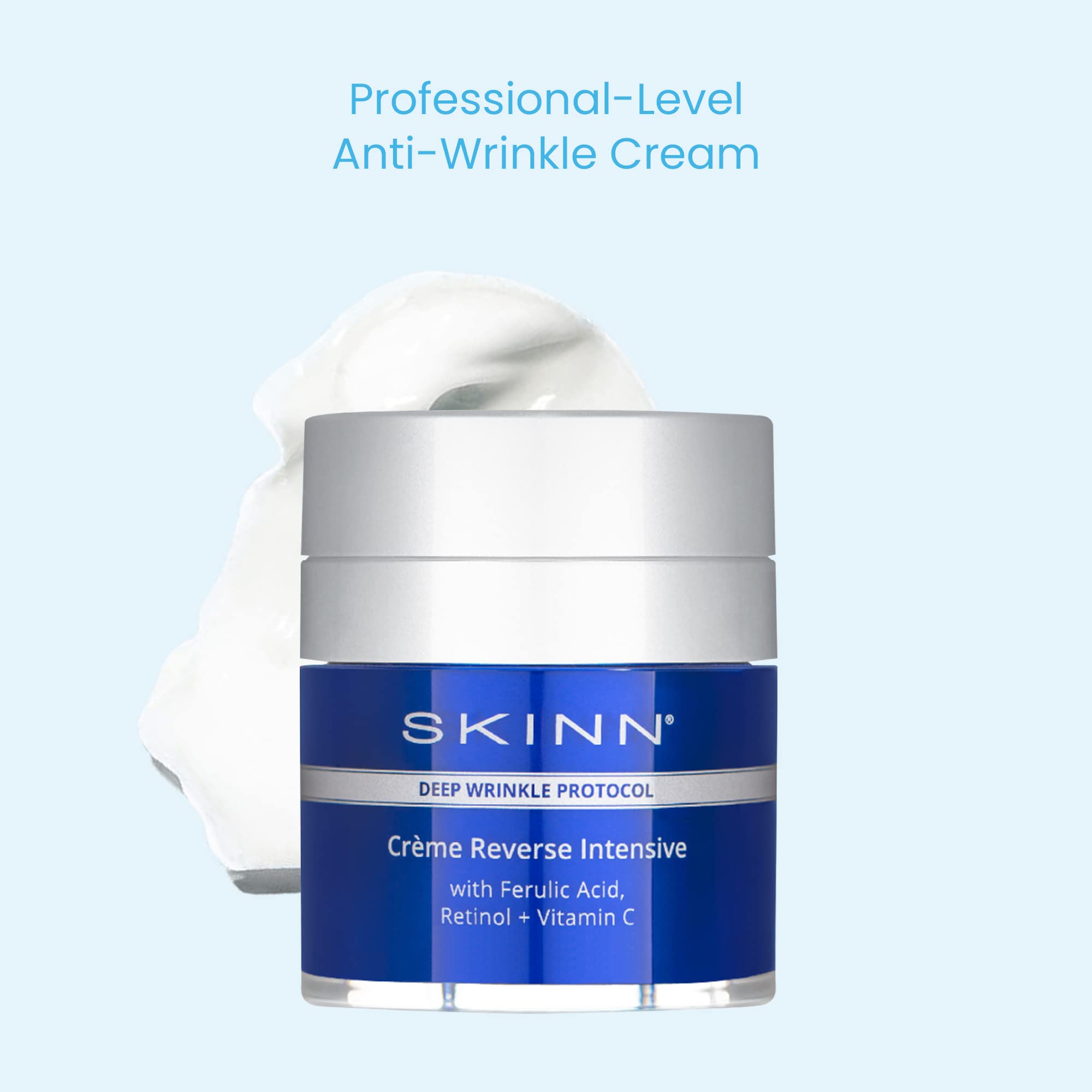 SKINN Crème Reverse cruelty-free logo communicates ethical skincare values