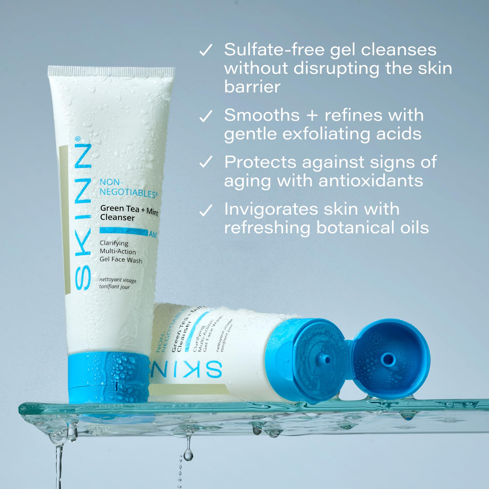 SKINN Daily Morning Face Wash gel texture provides a gentle daily exfoliation.