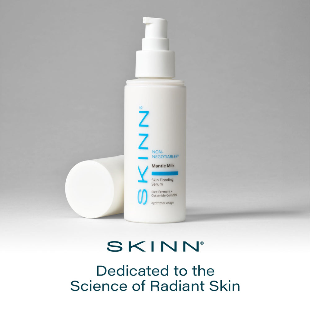 Pump dispense of SKINN Mantle Milk Serum for easy application and hydration