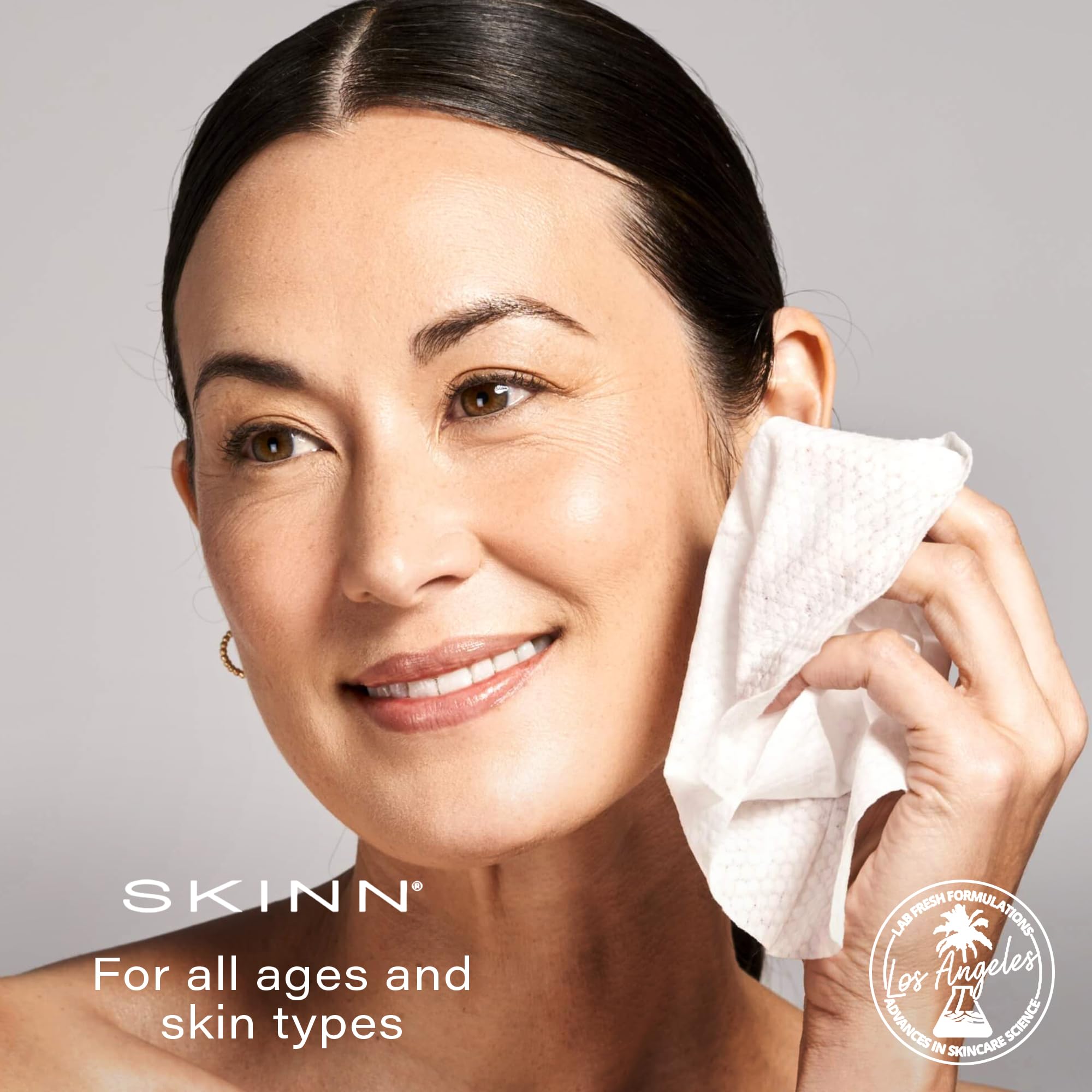 SKINN wipe close-up texture highlighting gentle exfoliation and cleansing