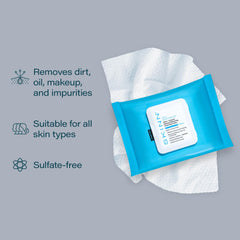 SKINN wipes on hand demonstrating easy makeup removal on the go