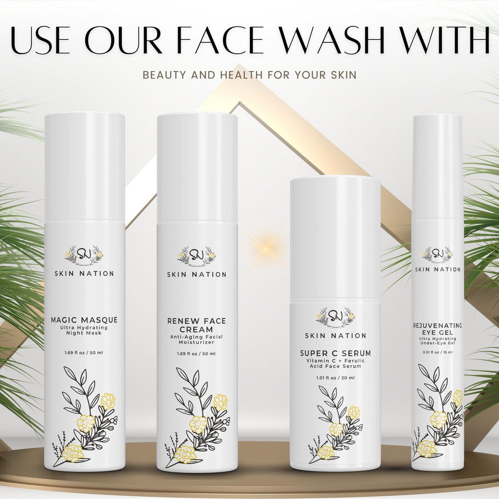 Skin Nation Hydrating Face Wash made in USA for premium, non-drying cleanse.