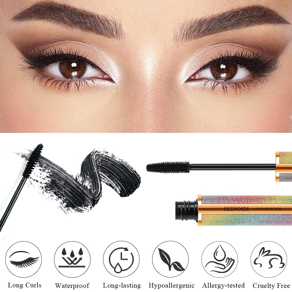 SKINOSM 4D Silk Fiber Lashes closeup reveals defined length and volume.