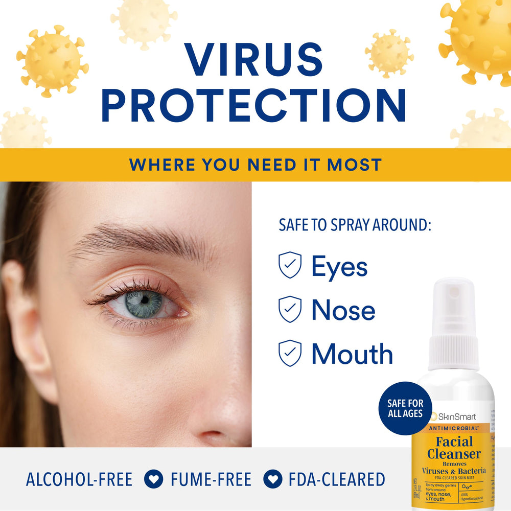 SkinSmart close-up of hypochlorous acid ingredients highlights gentle antimicrobial action
