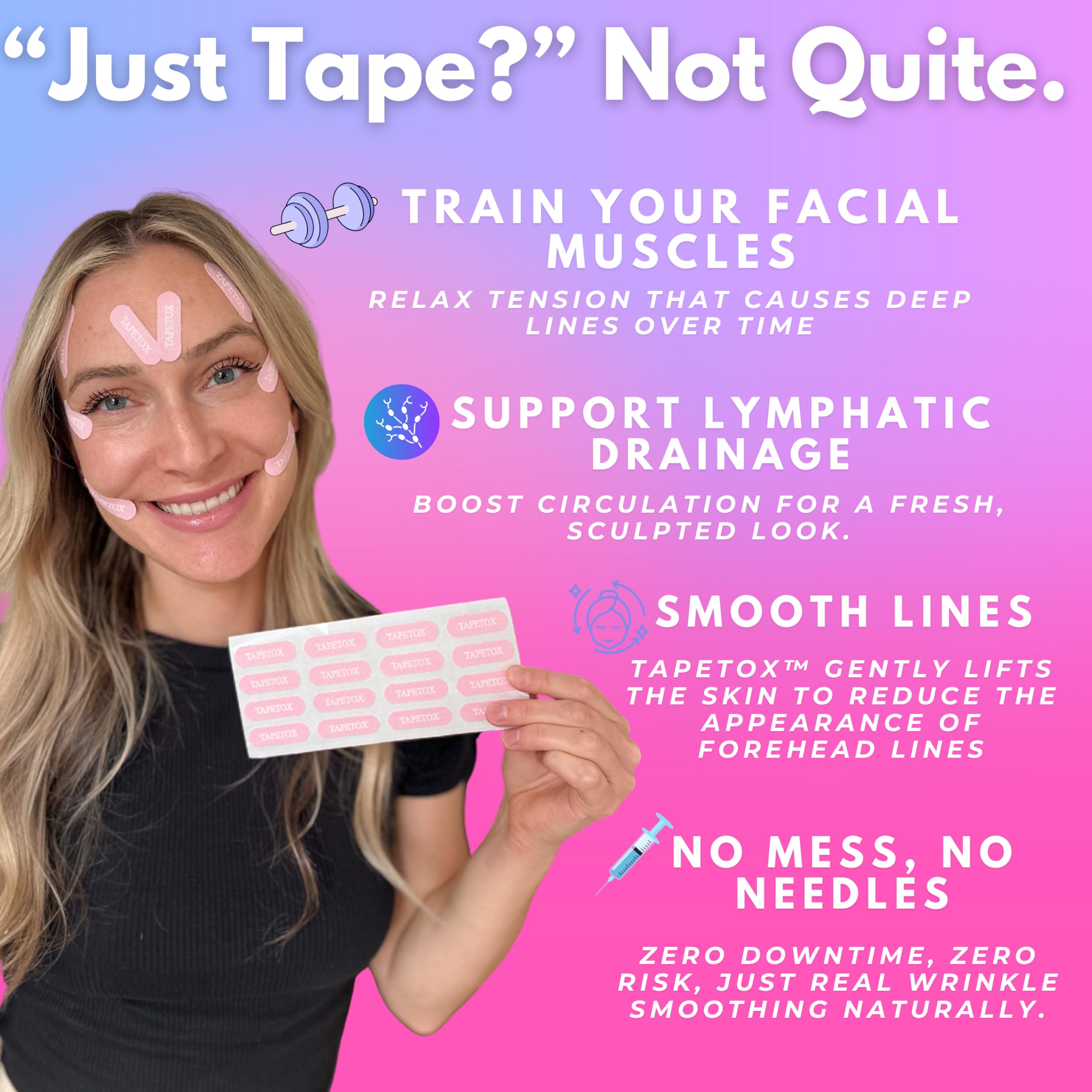 Skin Supervision TapeTox bedtime routine emphasizes quick, ritual-like use.