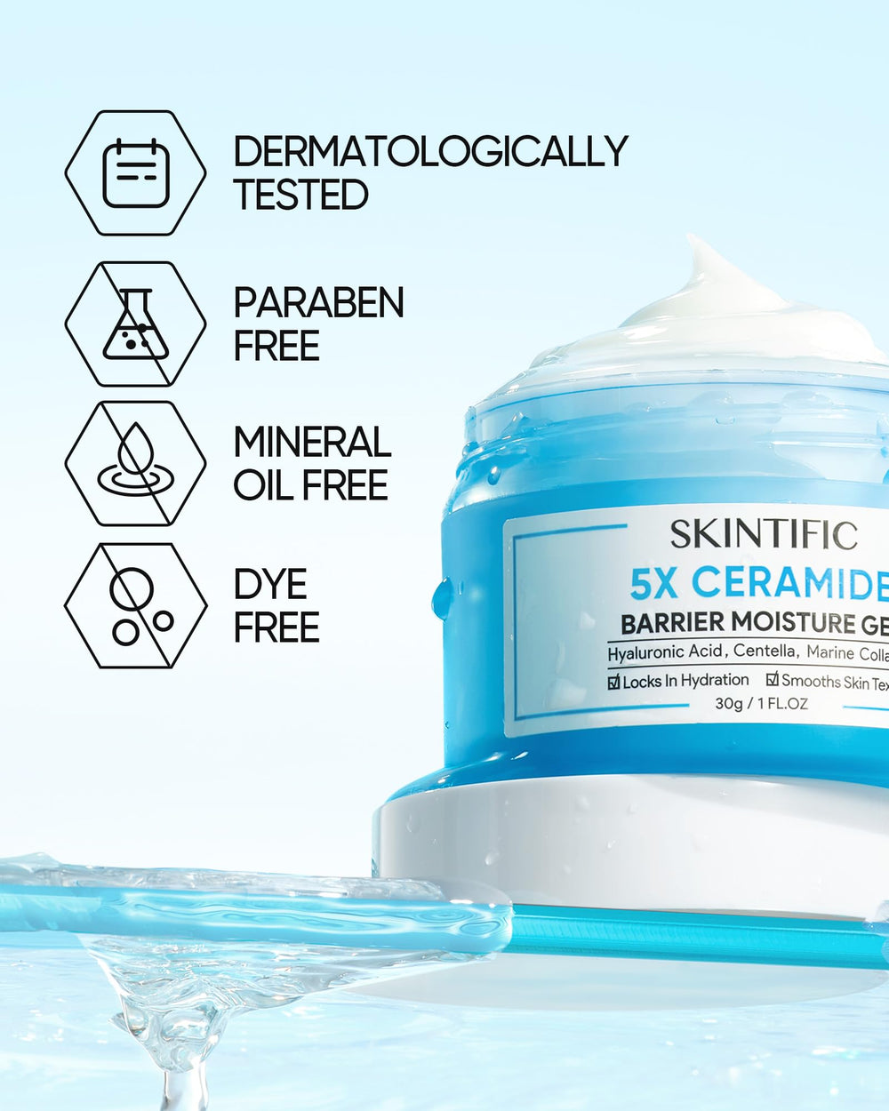 SKINTIFIC cruelty-free badge reinforces ethical skincare choice.