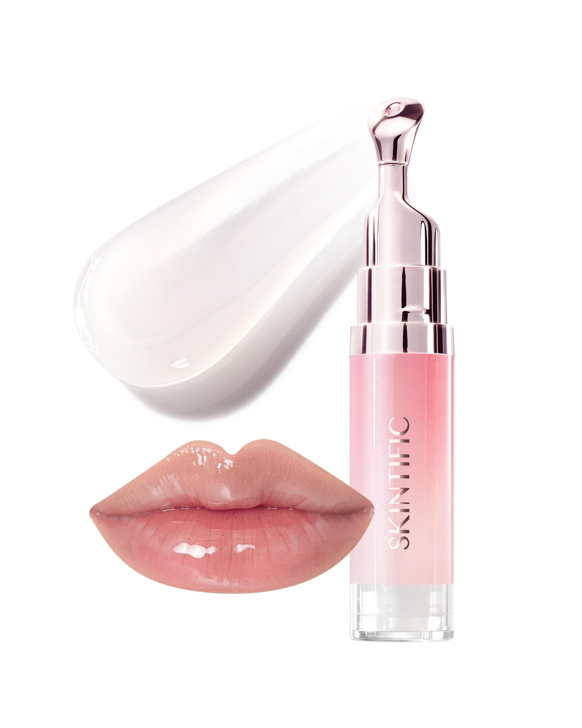 SKINTIFIC lip serum bottle closeup highlighting hydration-ready formula