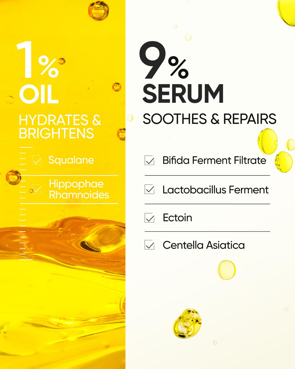 Skintific Radiance Booster Serum Spray dual-layer formula visual.