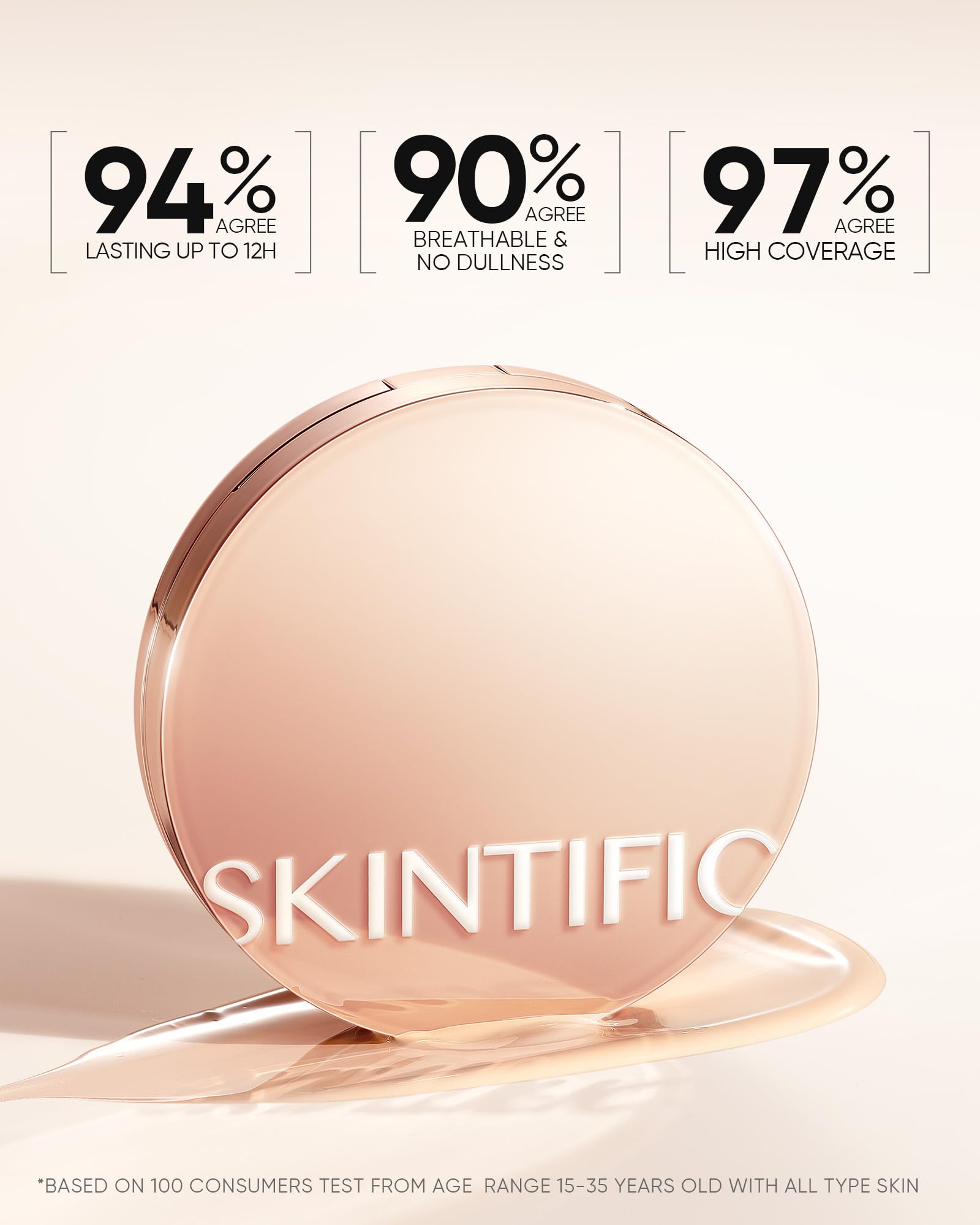 SKINTIFIC rubycell teardrop puff delivers precise blending around nose and eyes.