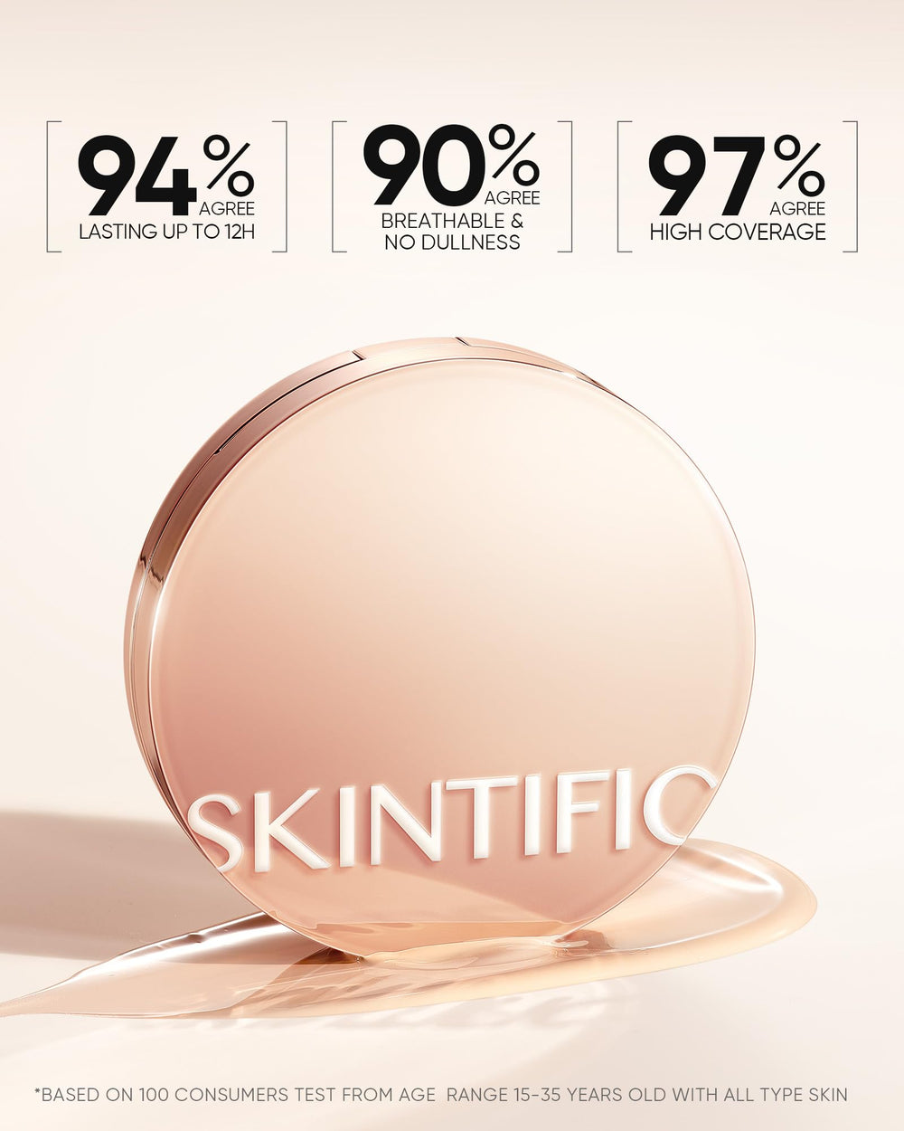 SKINTIFIC rubycell teardrop puff delivers precise blending around nose and eyes.