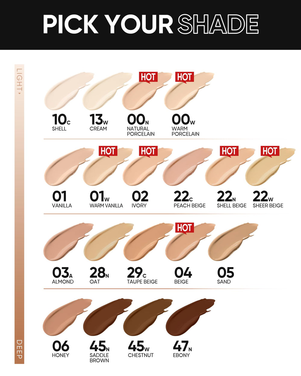 SKINTIFIC sweatproof 12-hour stay provides long-lasting complexion without dulling.
