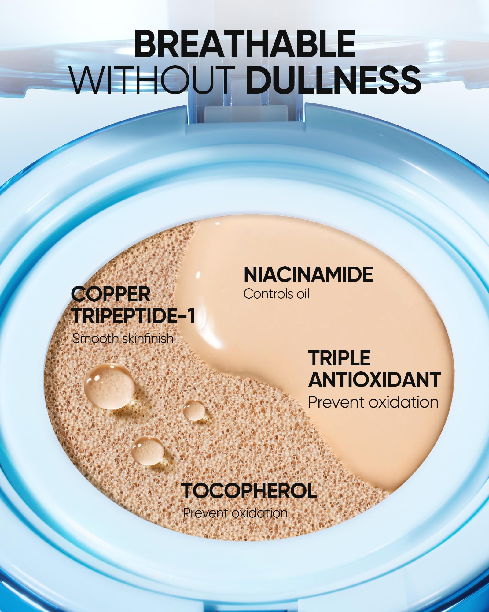 SKINTIFIC Velvet Matte Cushion antioxidants help keep dullness at bay and skin looking smooth