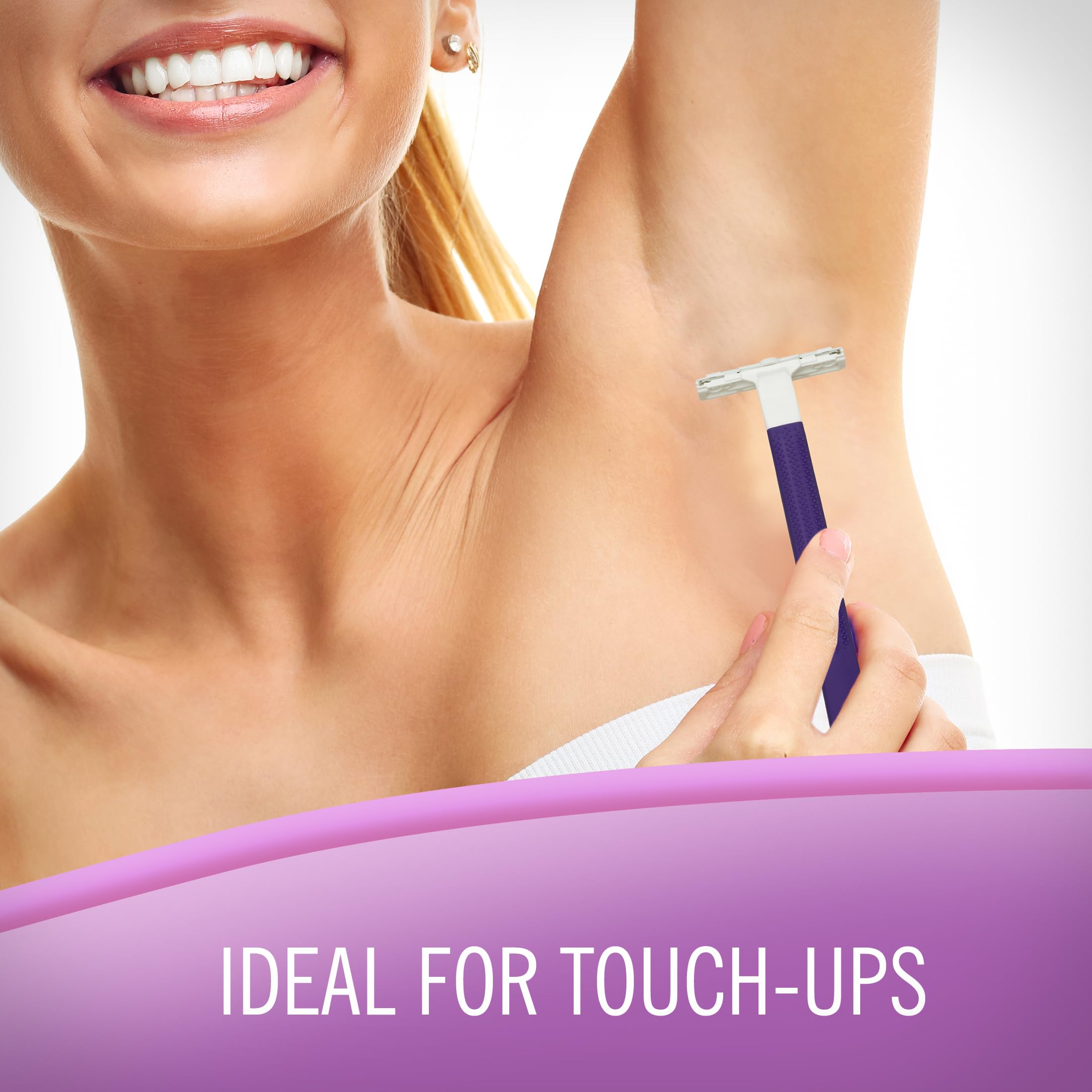 Skintimate razor with ergonomic handle for comfortable control during shaving.