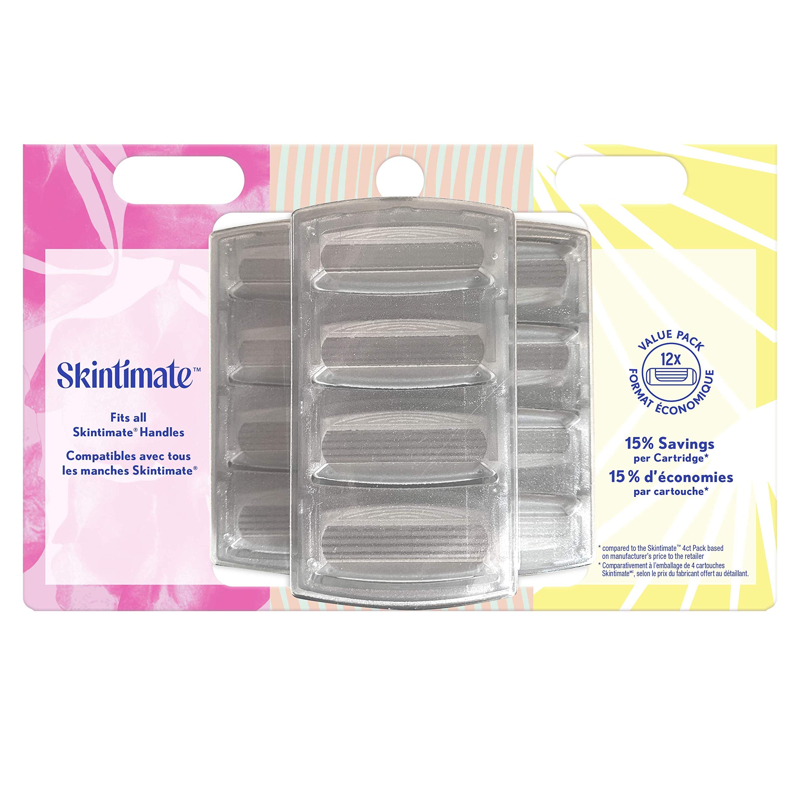 Skintimate 4-blade razor refill closeup for close shaves and smooth skin