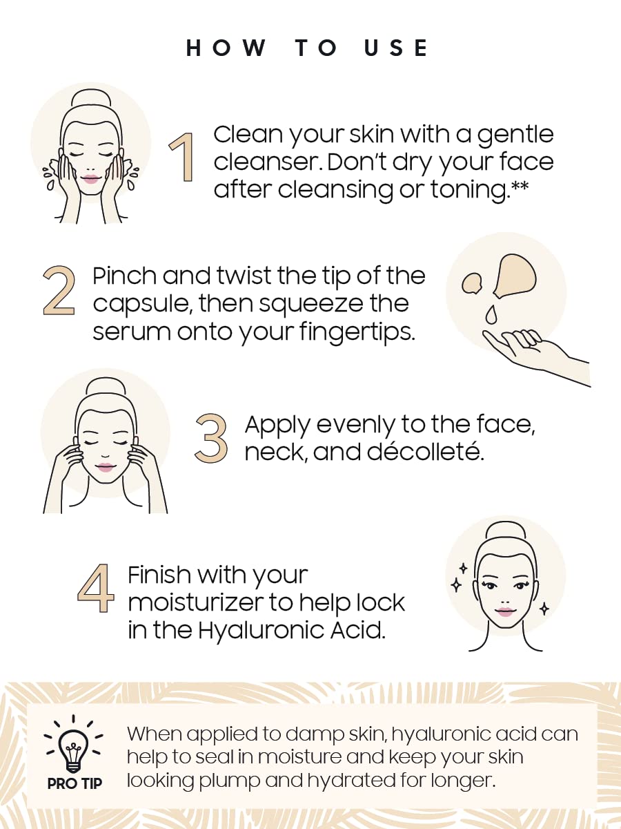 SKINWORKS Hyaluronic Acid Serum label detail emphasizes fragrance-free skincare for sensitive skin.
