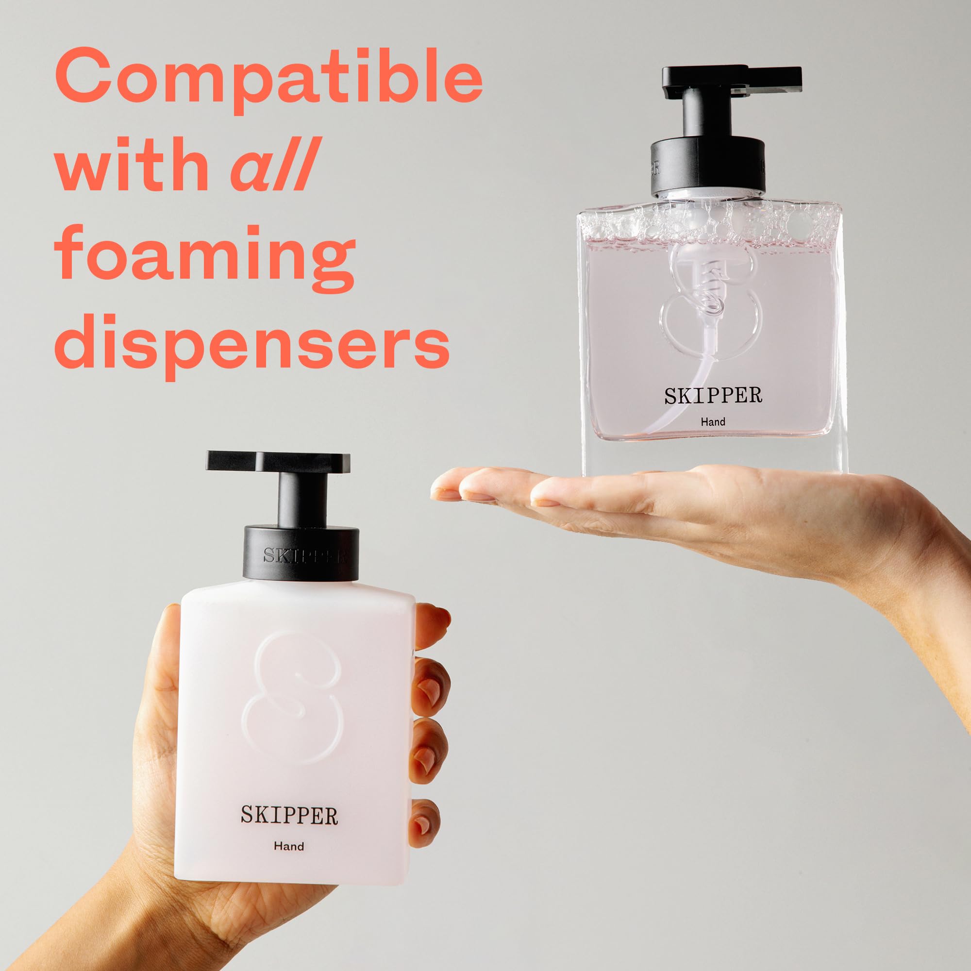 Skipper moisturizing formula keeps hands soft during busy routines.