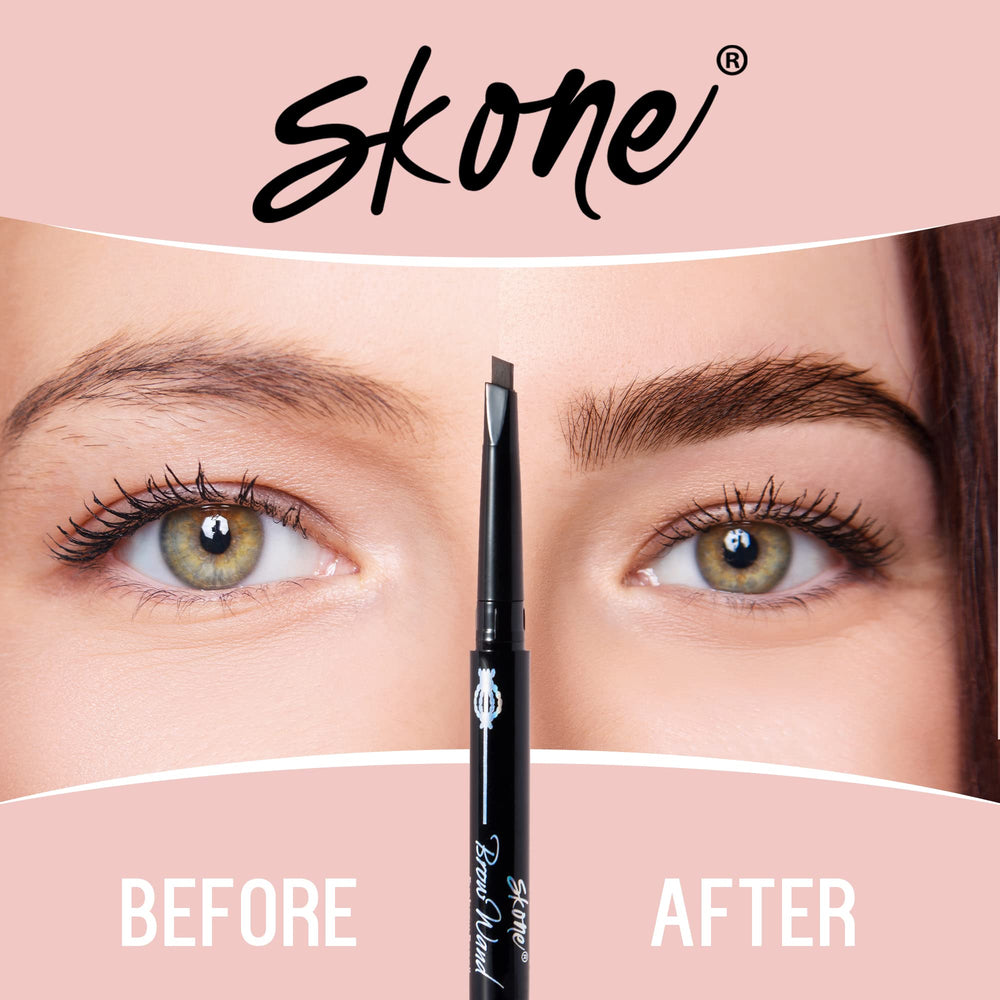 Skone Brow Wand application-strokes guide for even color.